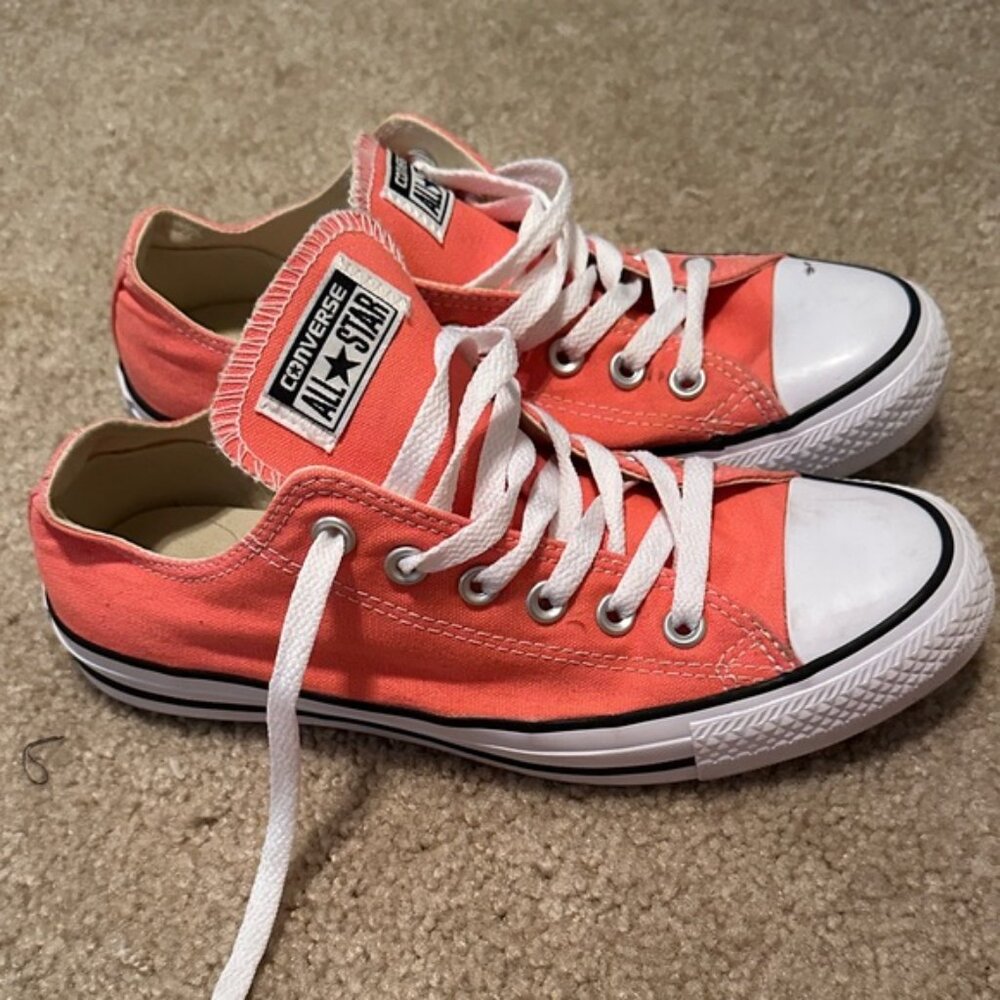 Converse Pink and White Lace-Up Sneakers